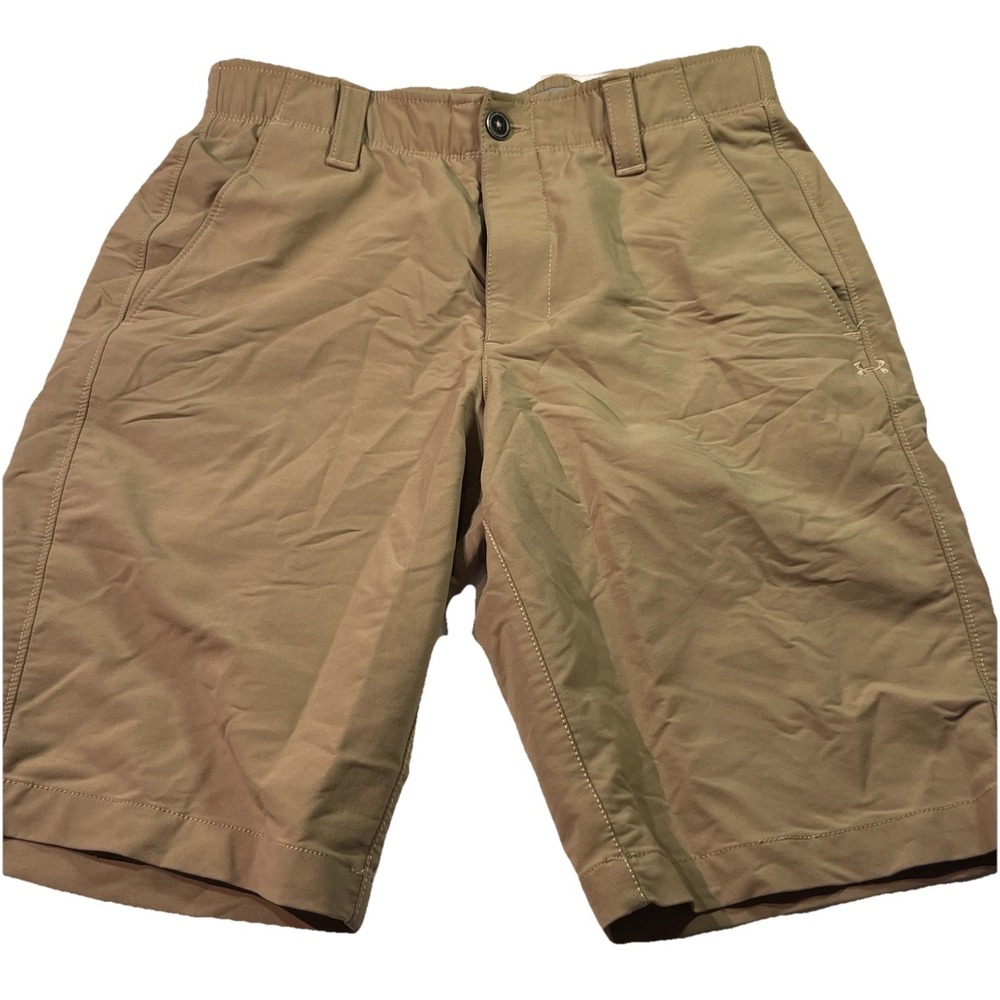 Under Armour Shorts Mens 30 Beige Khaki Tech Golf Lightweight Stretch Quick Dry